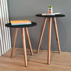 Kit com 2 Mesas Laterais Redondas - Canto de Sofá