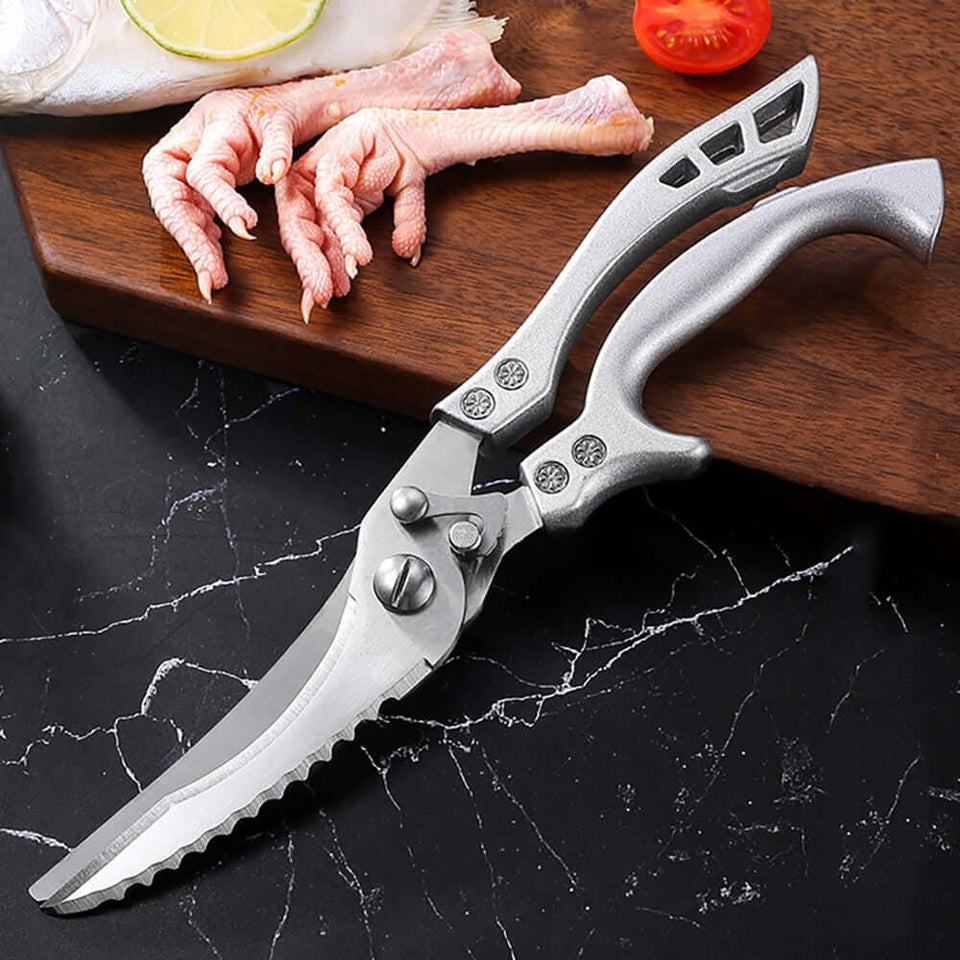 TESOURA DE COZINHA TRINCHANTE MULTIUSO ULTRA RESISTENTE EM AÇO INOX