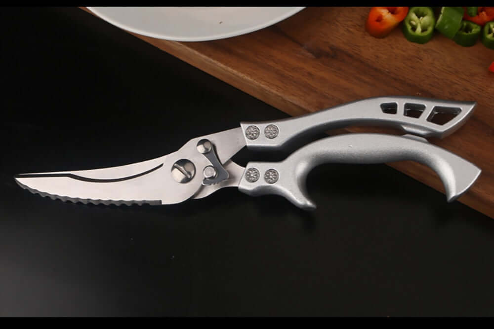 TESOURA DE COZINHA TRINCHANTE MULTIUSO ULTRA RESISTENTE EM AÇO INOX
