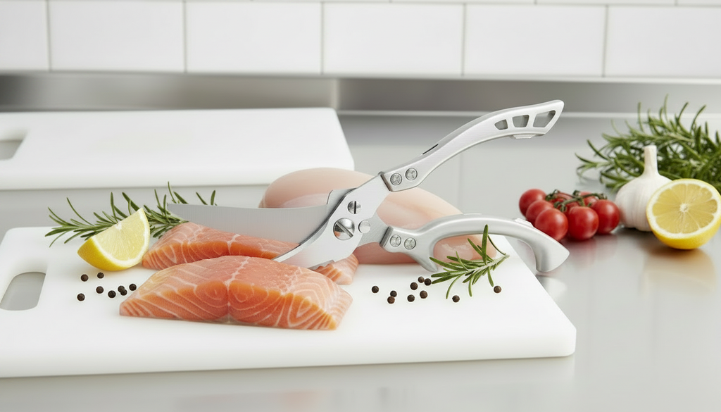 TESOURA DE COZINHA TRINCHANTE MULTIUSO ULTRA RESISTENTE EM AÇO INOX
