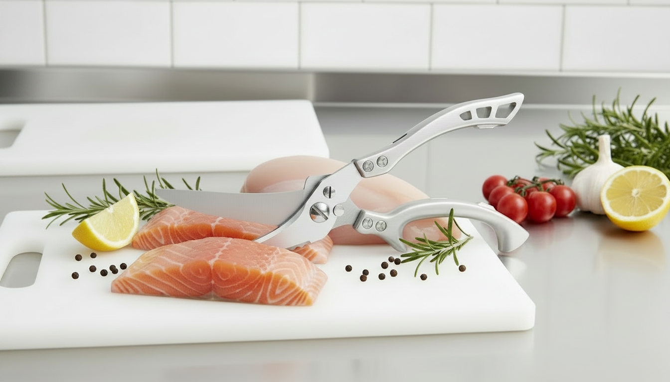 TESOURA DE COZINHA TRINCHANTE MULTIUSO ULTRA RESISTENTE EM AÇO INOX