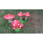 Enfeite de Jardim - Kit com 3 Cogumelos em Cerâmica