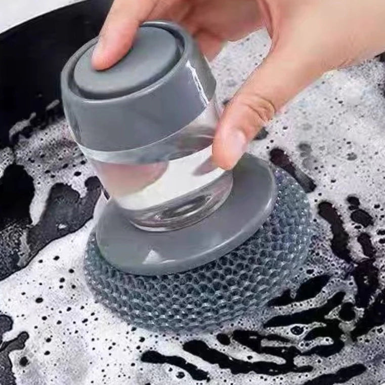 Escova de Louça/Panela De Aço com Dispenser Recipiente para Detergente.