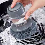 Escova de Louça/Panela De Aço com Dispenser Recipiente para Detergente.