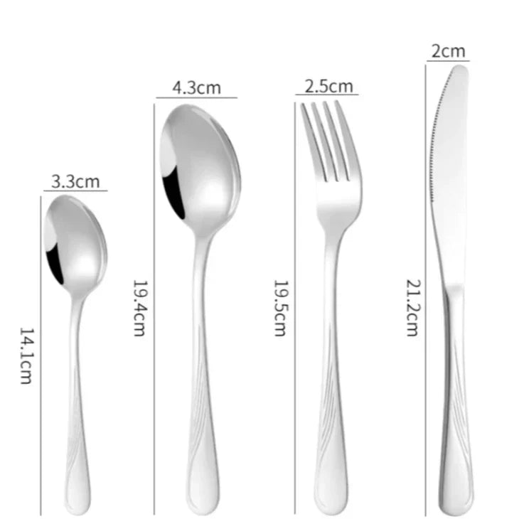 Jogo Talheres 24 Peças Faqueiro Inox Premium